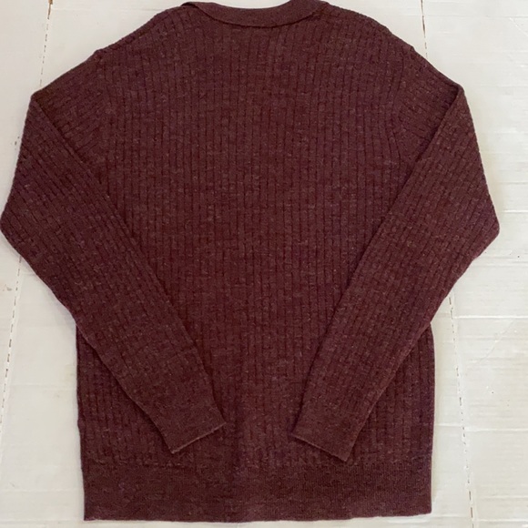 Slate by Dockers Men M Pullover Collar  Cable Wine Sweater 70% Acrylic 30% Wool - Picture 4 of 4